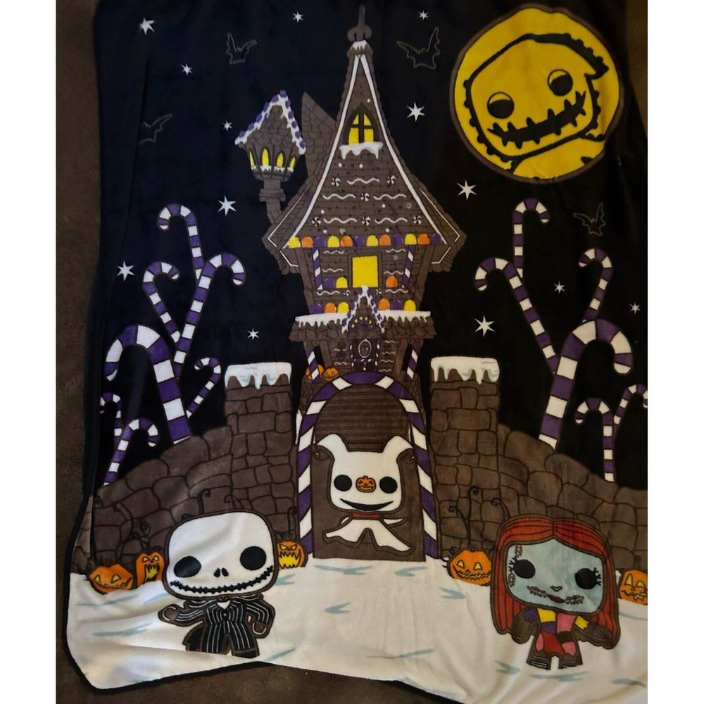 Loungefly Nightmare‎ Before Christmas Gingerbread Funko 2022 Plush Throw Blanket